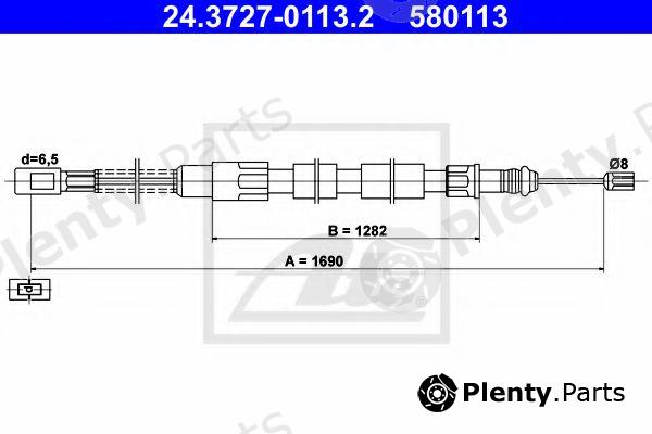  ATE part 24.3727-0113.2 (24372701132) Cable, parking brake