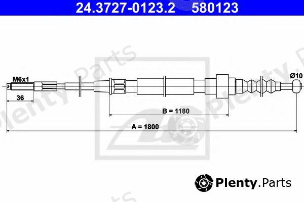  ATE part 24.3727-0123.2 (24372701232) Cable, parking brake