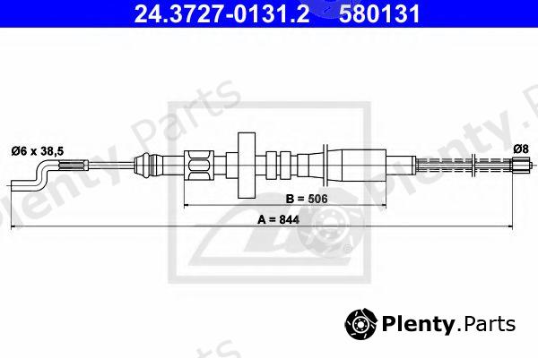  ATE part 24.3727-0131.2 (24372701312) Cable, parking brake