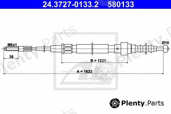  ATE part 24.3727-0133.2 (24372701332) Cable, parking brake