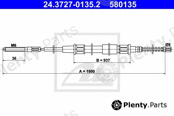  ATE part 24.3727-0135.2 (24372701352) Cable, parking brake