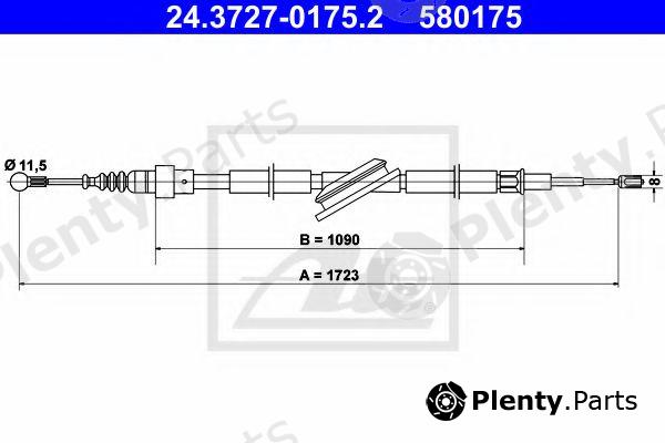  ATE part 24.3727-0175.2 (24372701752) Cable, parking brake