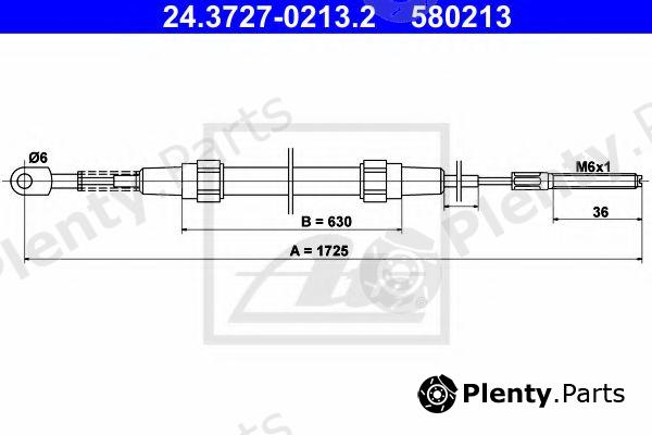  ATE part 24.3727-0213.2 (24372702132) Cable, parking brake