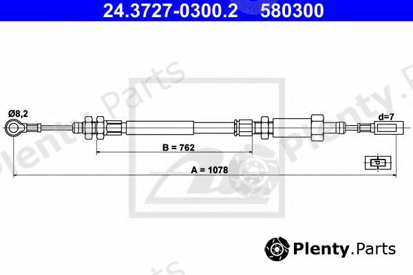  ATE part 24.3727-0300.2 (24372703002) Cable, parking brake