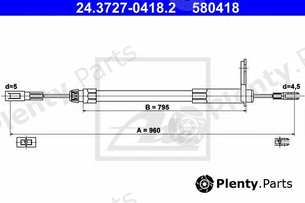  ATE part 24.3727-0418.2 (24372704182) Cable, parking brake