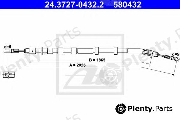  ATE part 24.3727-0432.2 (24372704322) Cable, parking brake
