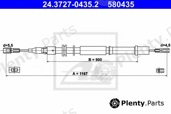  ATE part 24.3727-0435.2 (24372704352) Cable, parking brake