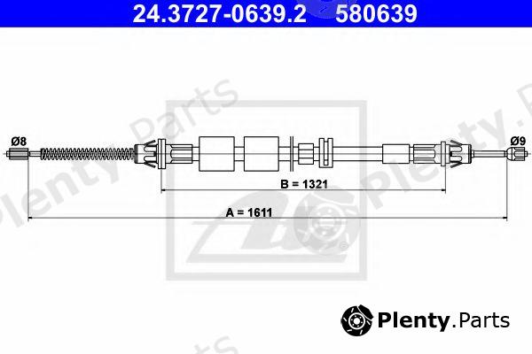  ATE part 24.3727-0639.2 (24372706392) Cable, parking brake