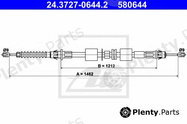  ATE part 24.3727-0644.2 (24372706442) Cable, parking brake