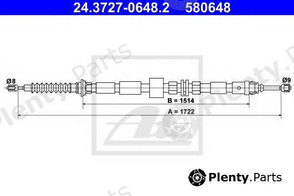  ATE part 24.3727-0648.2 (24372706482) Cable, parking brake
