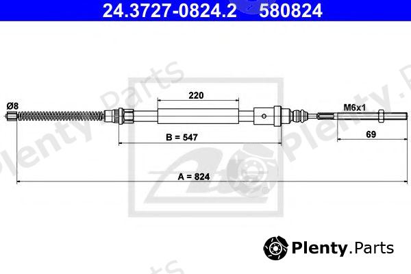  ATE part 24.3727-0824.2 (24372708242) Cable, parking brake