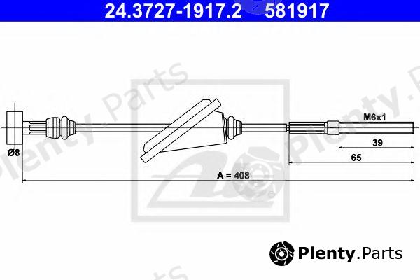  ATE part 24.3727-1917.2 (24372719172) Cable, parking brake