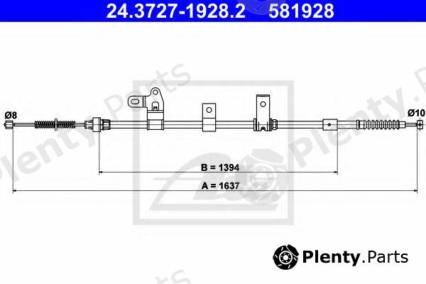 ATE part 24.3727-1928.2 (24372719282) Cable, parking brake