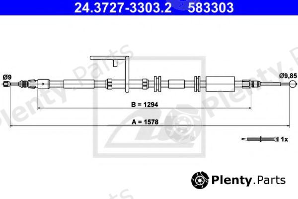  ATE part 24.3727-3303.2 (24372733032) Cable, parking brake