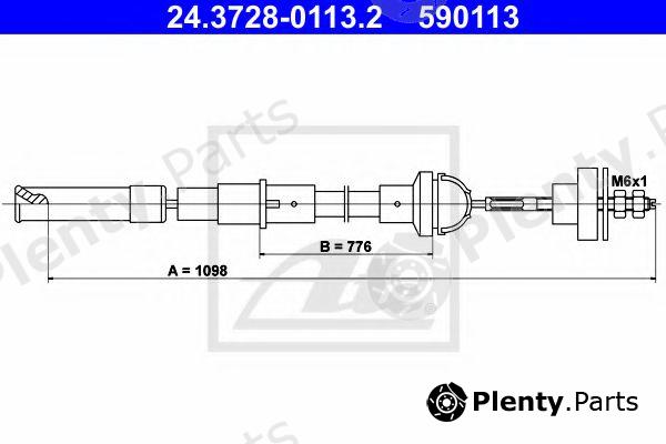  ATE part 24.3728-0113.2 (24372801132) Clutch Cable