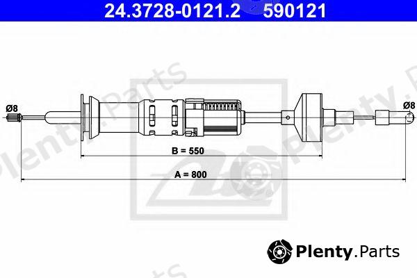  ATE part 24.3728-0121.2 (24372801212) Clutch Cable
