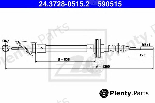  ATE part 24.3728-0515.2 (24372805152) Clutch Cable