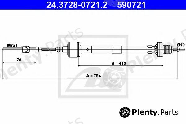  ATE part 24.3728-0721.2 (24372807212) Clutch Cable