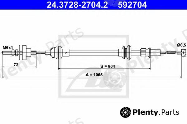  ATE part 24.3728-2704.2 (24372827042) Clutch Cable