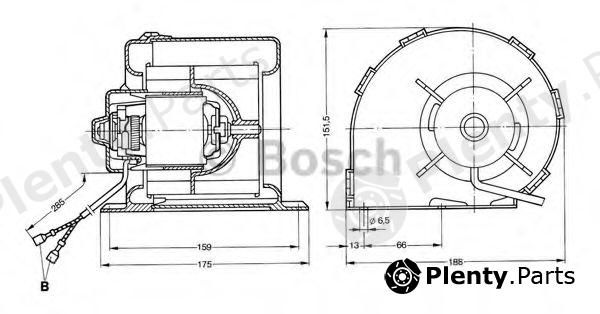  BOSCH part 0130063809 Electric Motor, interior blower