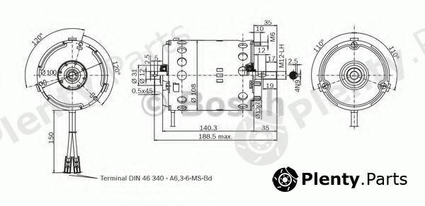  BOSCH part F006B10275 Electric Motor, interior blower