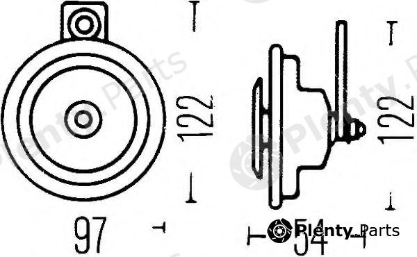  HELLA part 3AL908571-021 (3AL908571021) Air Horn
