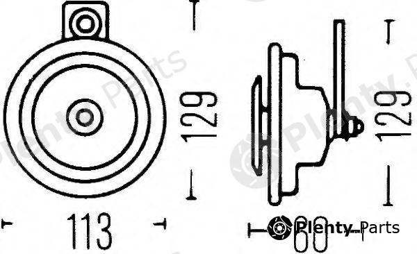 HELLA part 3BA002768-201 (3BA002768201) Air Horn