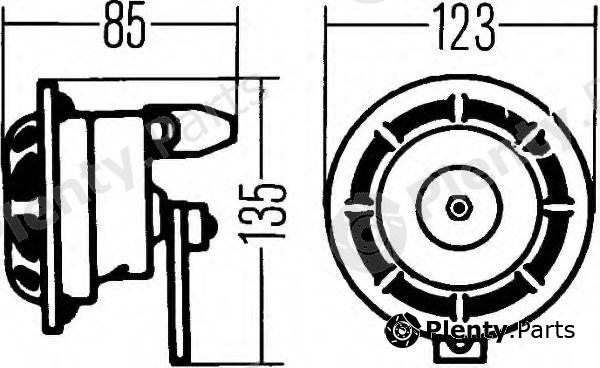  HELLA part 3AF003399-041 (3AF003399041) Air Horn