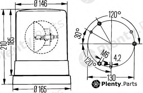  HELLA part 2RL004958-111 (2RL004958111) Rotating Beacon