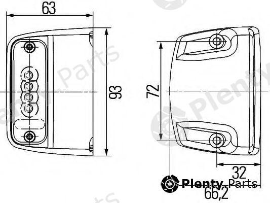  HELLA part 2KA010278-321 (2KA010278321) Licence Plate Light