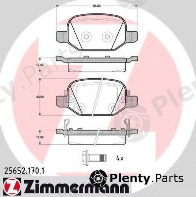  ZIMMERMANN part 25652.170.1 (256521701) Brake Pad Set, disc brake