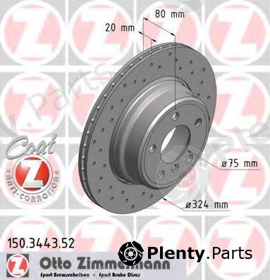  ZIMMERMANN part 150.3443.52 (150344352) Brake Disc