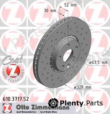  ZIMMERMANN part 610.3717.52 (610371752) Brake Disc