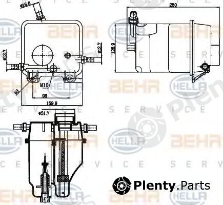  HELLA part 8MA376755-211 (8MA376755211) Expansion Tank, coolant