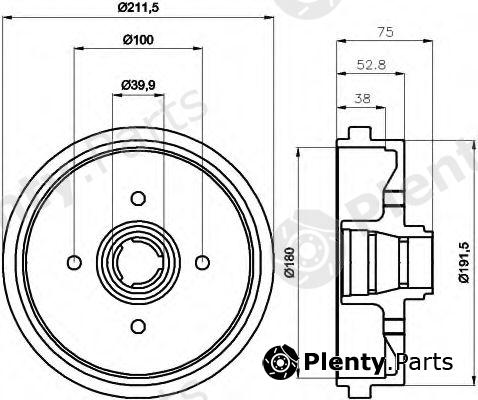  HELLA part 8DT355301-631 (8DT355301631) Brake Drum