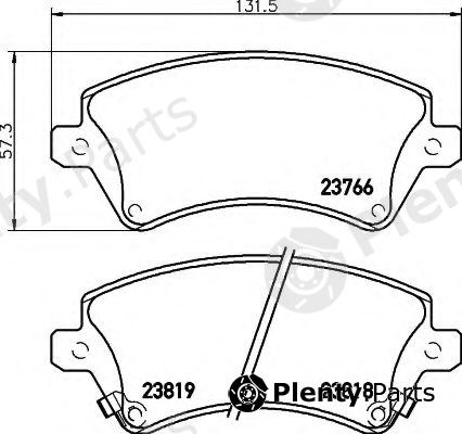  HELLA part 8DB355017-241 (8DB355017241) Brake Pad Set, disc brake