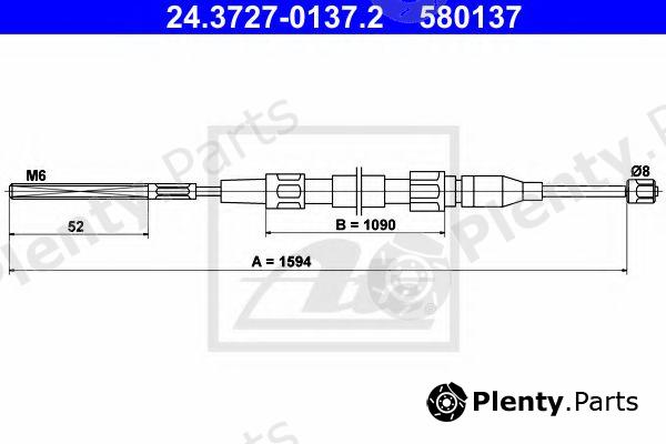  ATE part 24.3727-0137.2 (24372701372) Cable, parking brake