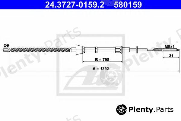 ATE part 24.3727-0159.2 (24372701592) Cable, parking brake