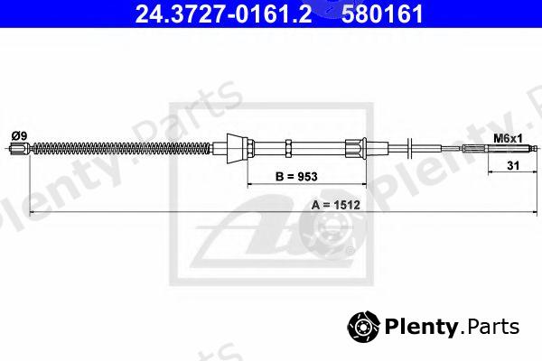  ATE part 24.3727-0161.2 (24372701612) Cable, parking brake