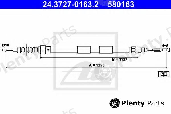  ATE part 24.3727-0163.2 (24372701632) Cable, parking brake