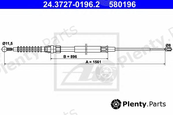  ATE part 24.3727-0196.2 (24372701962) Cable, parking brake