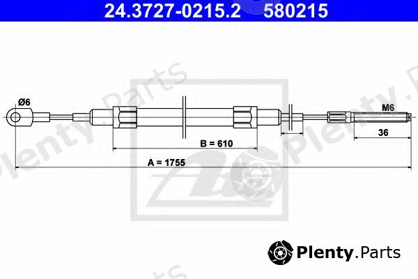  ATE part 24.3727-0215.2 (24372702152) Cable, parking brake