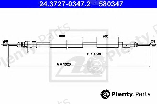 ATE part 24.3727-0347.2 (24372703472) Cable, parking brake