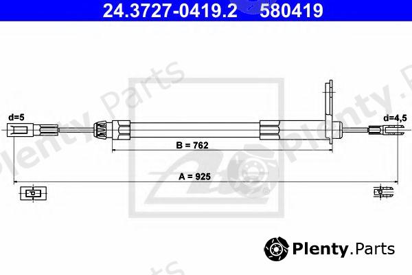  ATE part 24.3727-0419.2 (24372704192) Cable, parking brake