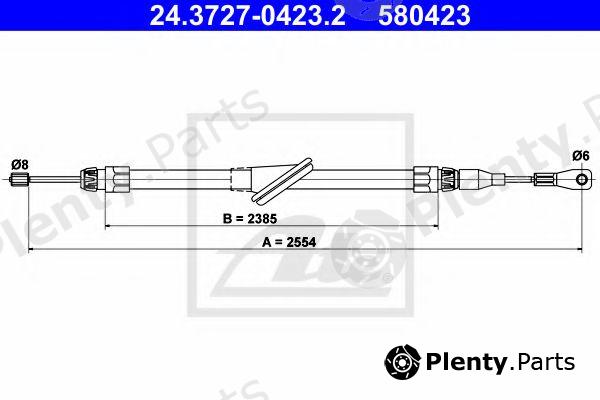  ATE part 24.3727-0423.2 (24372704232) Cable, parking brake