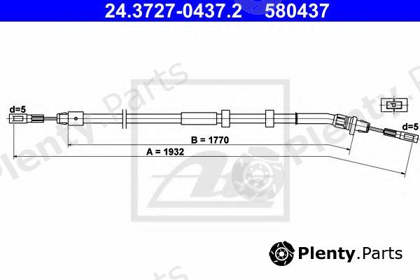  ATE part 24.3727-0437.2 (24372704372) Cable, parking brake