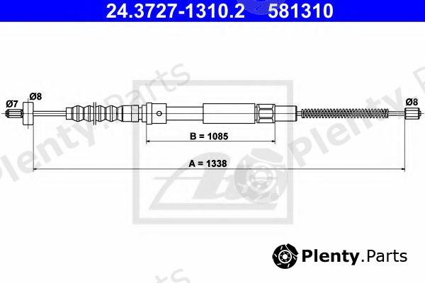  ATE part 24.3727-1310.2 (24372713102) Cable, parking brake