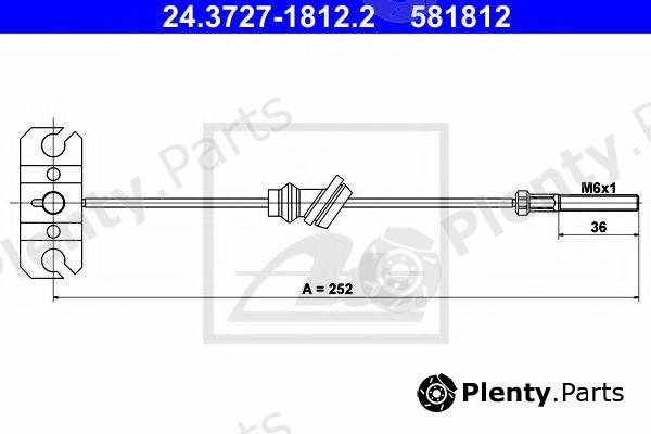  ATE part 24.3727-1812.2 (24372718122) Cable, parking brake