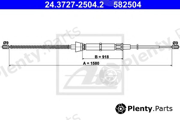  ATE part 24.3727-2504.2 (24372725042) Cable, parking brake