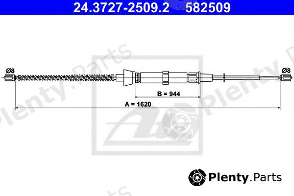  ATE part 24.3727-2509.2 (24372725092) Cable, parking brake